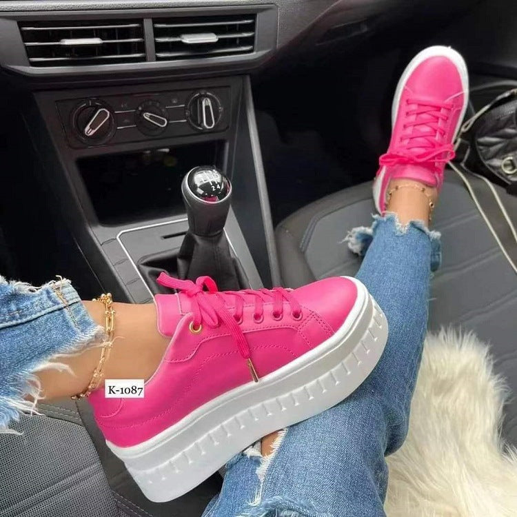 Women's chunky lace-up sneakers with cross straps