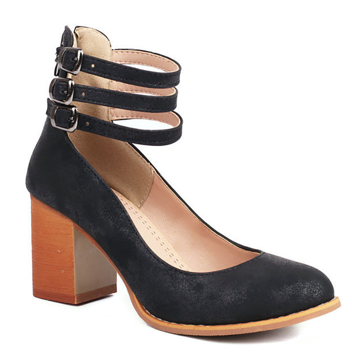 Smooth Sandals | Comfortable Ankle Strap | Supportive Thick Heel | Versatile Footwear for Everyday Wear