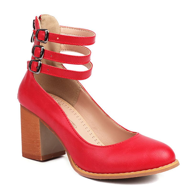 Ariana | Triple Buckle Heels