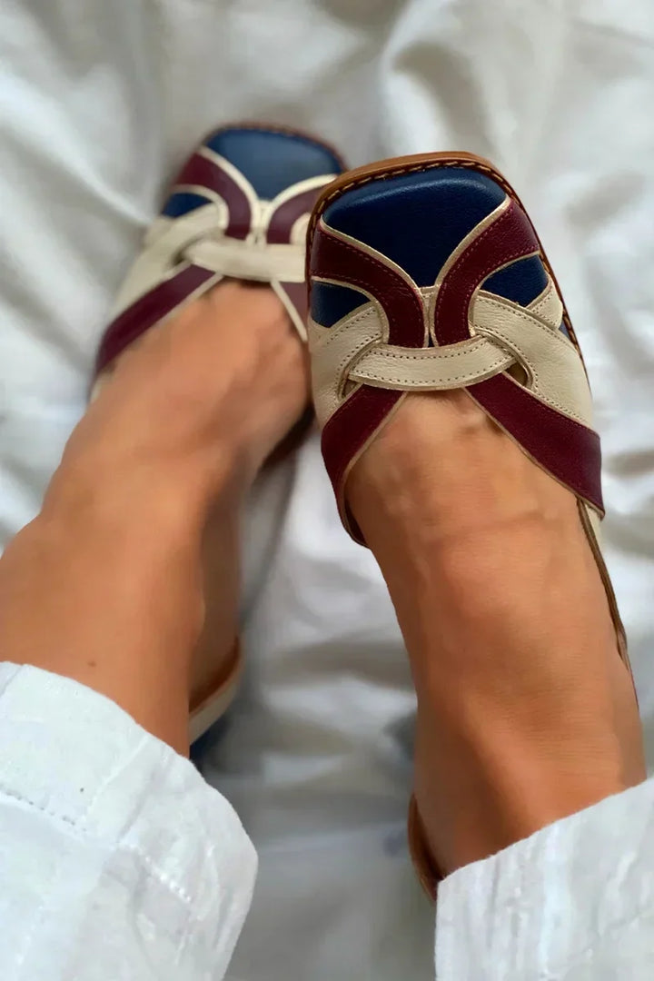 Slip-On Flats | Tri-Color Design | Comfortable Everyday Wear | Versatile Casual Style