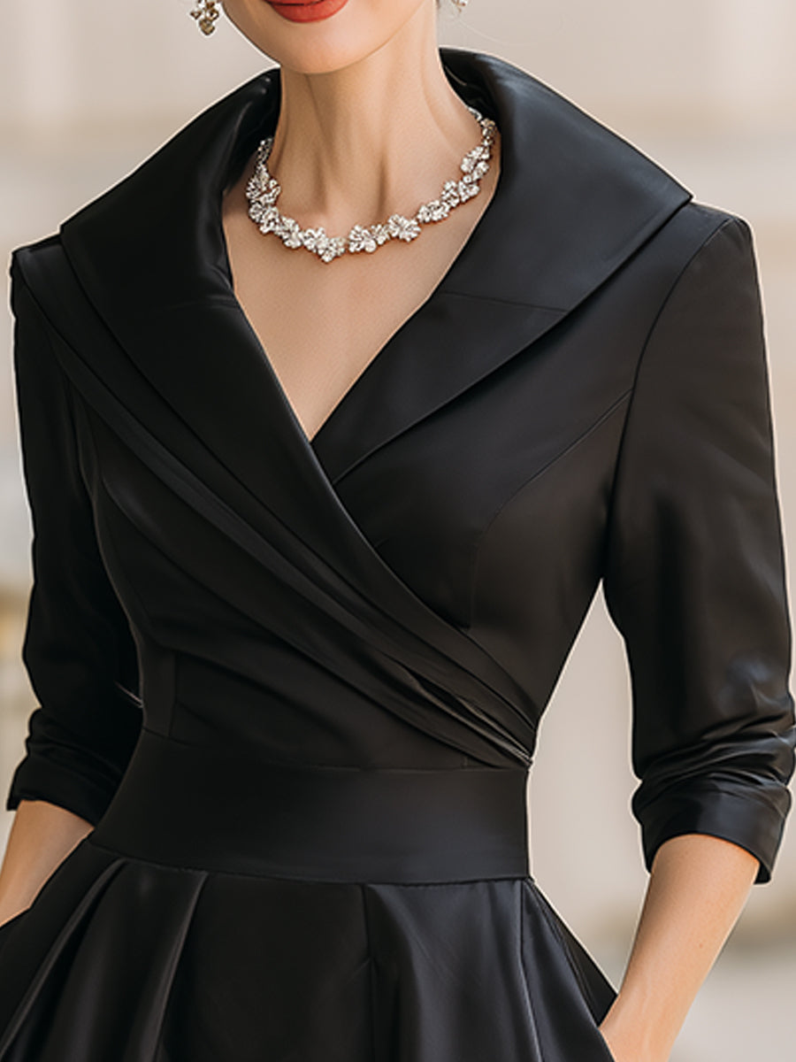 Vintage Swing Dress | Elegant Black Design | Flattering Fit for All Occasions | Classic Retro Style