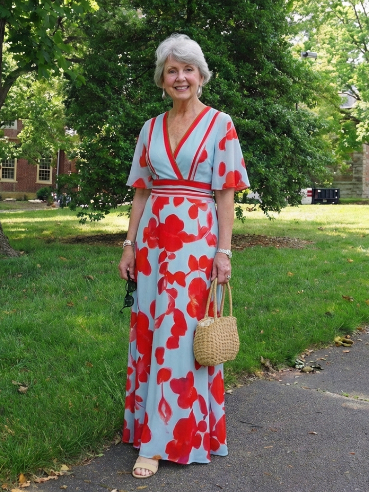 Floral Maxi Dress | V Neck Design | Comfortable and Elegant | Perfect for Summer Events
