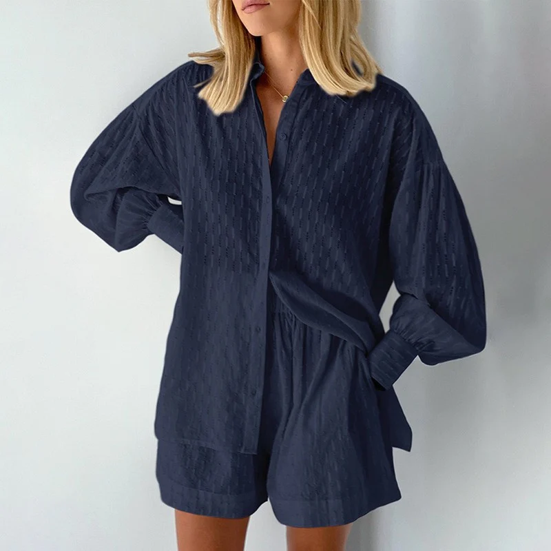 Button-Down Top and Casual Shorts Set | Perfect for Summer | Comfortable and Versatile | Lightweight Fabric