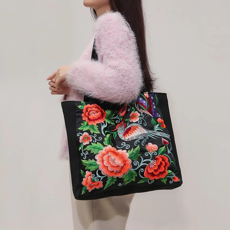 Embroidered Tote Bag | Unique Handcrafted Design | Perfect for Everyday Use | Durable Canvas Material