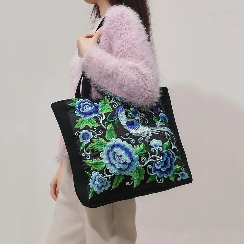 Embroidered Tote Bag | Unique Handcrafted Design | Perfect for Everyday Use | Durable Canvas Material