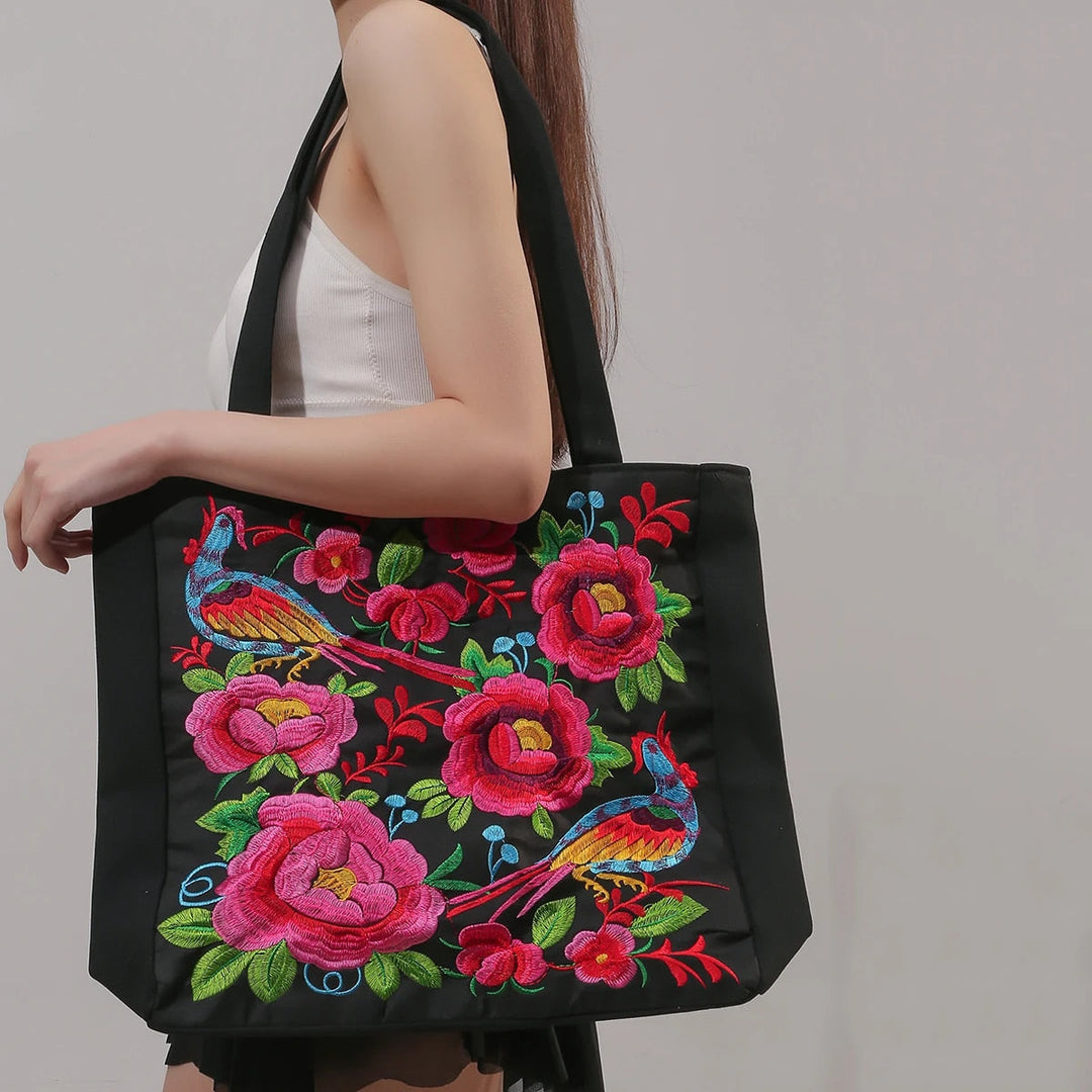 Embroidered Tote Bag | Unique Handcrafted Design | Perfect for Everyday Use | Durable Canvas Material