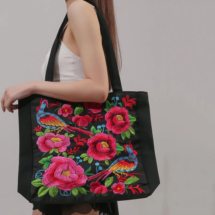 Embroidered Tote Bag | Unique Handcrafted Design | Perfect for Everyday Use | Durable Canvas Material