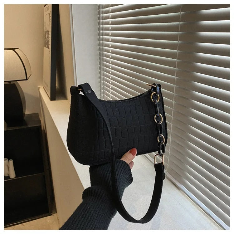Crocodile-Embossed Shoulder Bag | Elegant Design | Versatile for Any Occasion | Durable Faux Leather