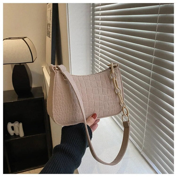 Crocodile-Embossed Shoulder Bag | Elegant Design | Versatile for Any Occasion | Durable Faux Leather