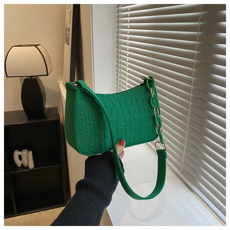 Crocodile-Embossed Shoulder Bag | Elegant Design | Versatile for Any Occasion | Durable Faux Leather