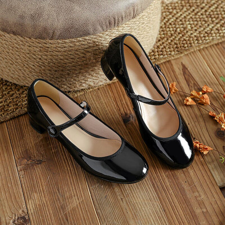 Livy™| Leather Mary Janes