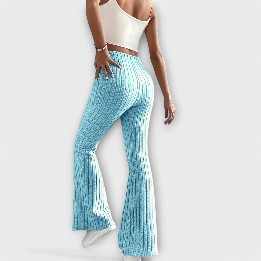 Flared Pants | High-Waisted Design | Comfortable Fit for All-Day Wear | Soft Cotton Blend