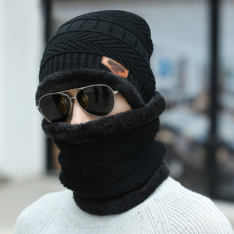 Knit winter beanie and scarf set in cozy styling