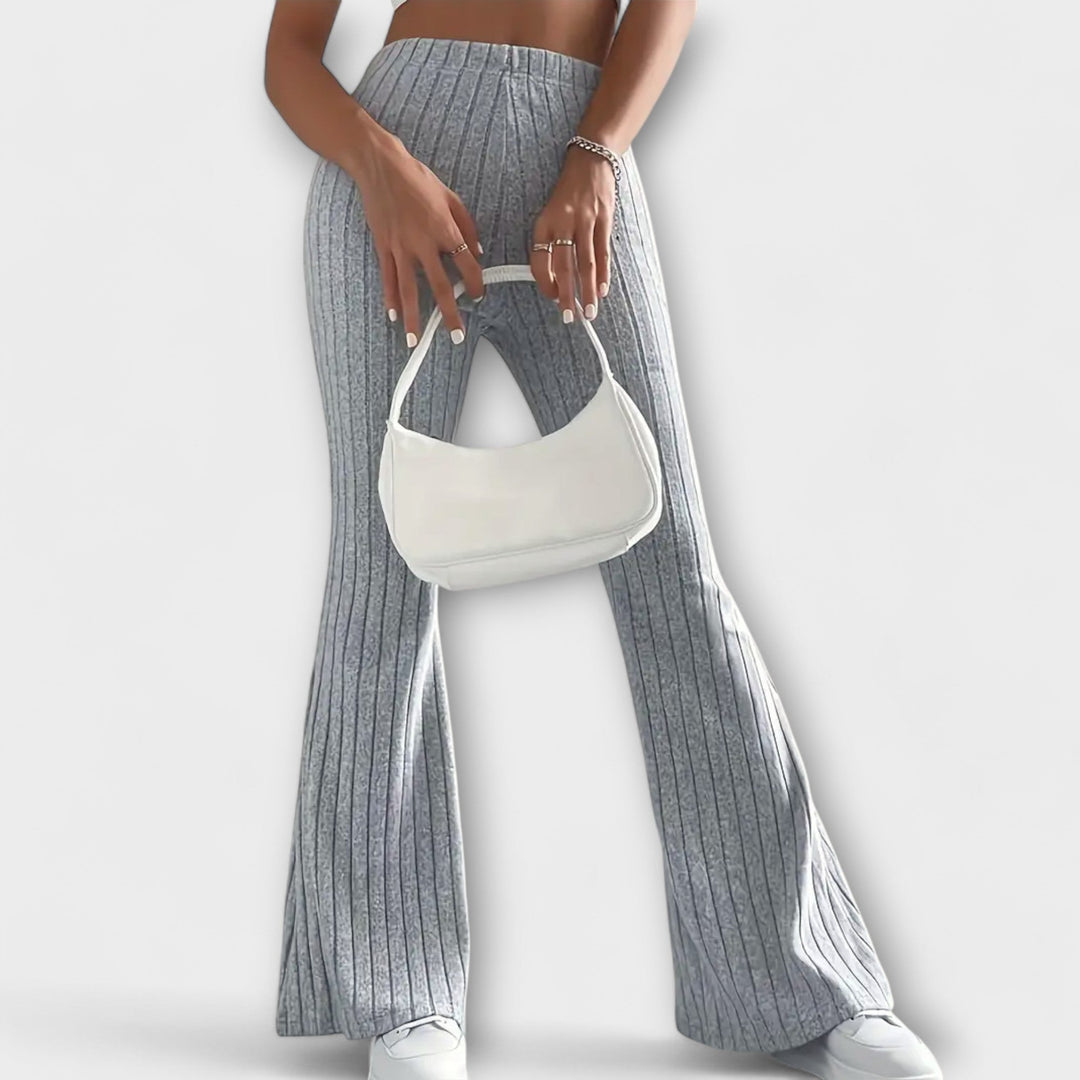 Flared Pants | High-Waisted Design | Comfortable Fit for All-Day Wear | Soft Cotton Blend
