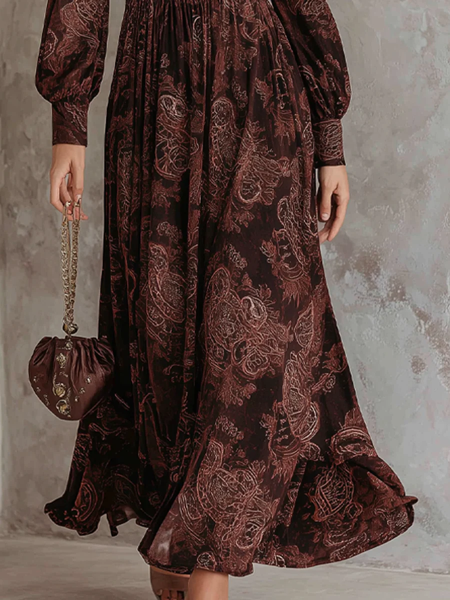 Paisley Midi Dress | Zip-Neck Design | Flattering Fit for All Occasions | Soft and Comfortable Fabric