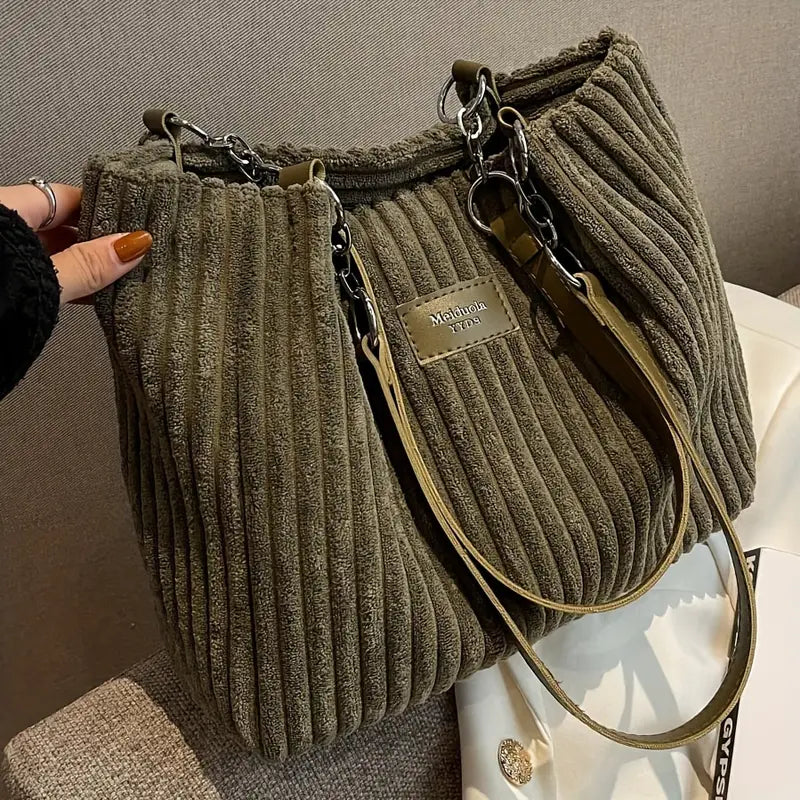 Large Capacity Tote Bag | Durable Corduroy Material | Perfect for Everyday Use