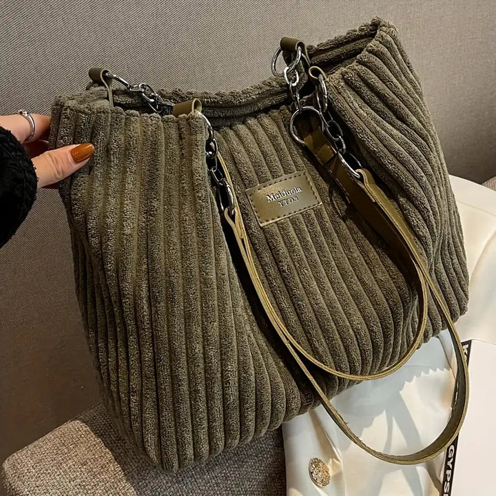 Large Capacity Tote Bag | Durable Corduroy Material | Perfect for Everyday Use