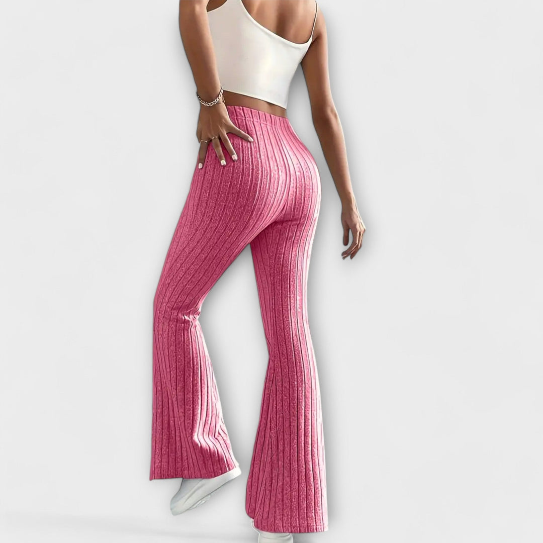 Flared Pants | High-Waisted Design | Comfortable Fit for All-Day Wear | Soft Cotton Blend