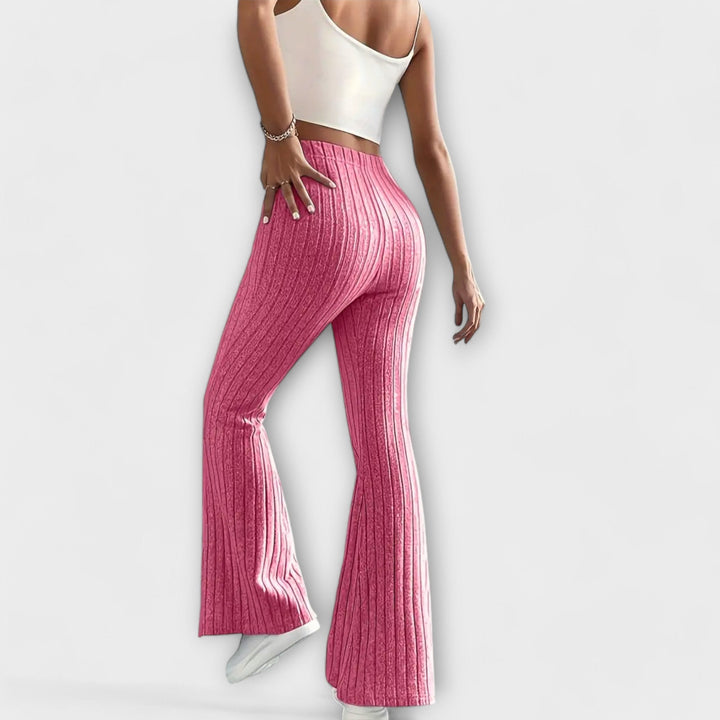 Flared Pants | High-Waisted Design | Comfortable Fit for All-Day Wear | Soft Cotton Blend