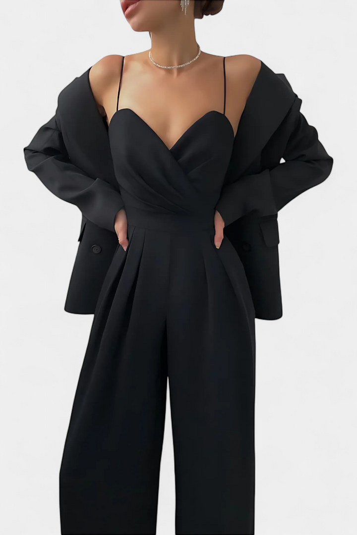 Sleeveless Jumpsuit | Tailored Waist Design | Flowy Legs for Effortless Movement | Perfect for Casual or Dressy Occasions