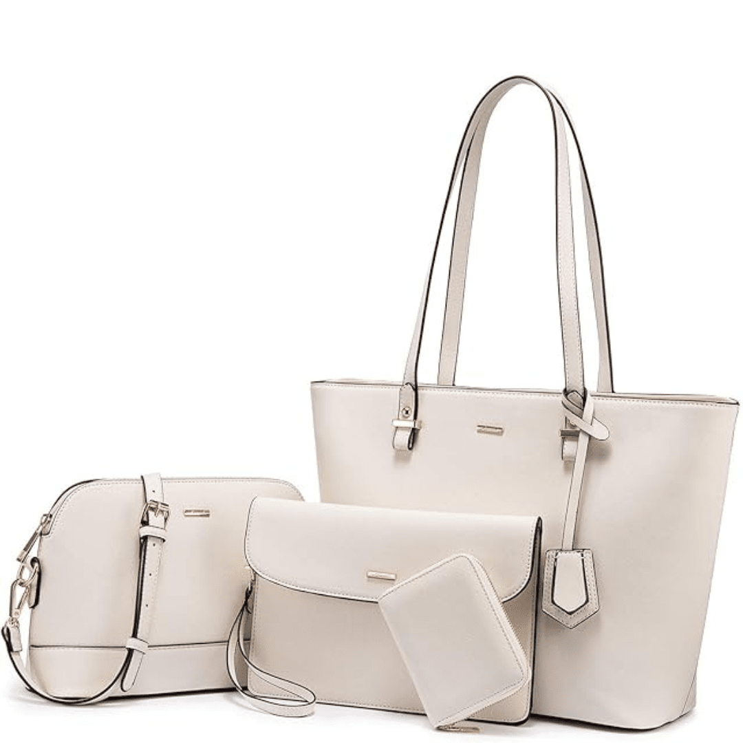 Leather Handbag Set | 3-Piece Design | Versatile for Everyday Use | Includes Tote and Shoulder Bag