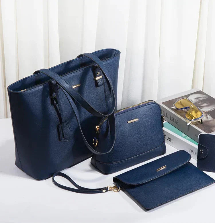 Leather Handbag Set | 3-Piece Design | Versatile for Everyday Use | Includes Tote and Shoulder Bag