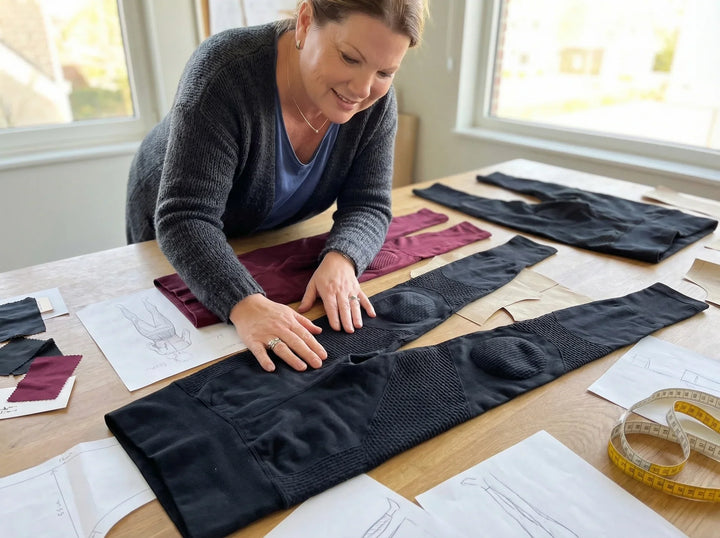 Woman wearing black anti-cellulite sculpting leggings