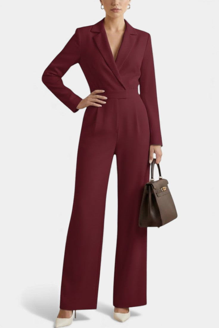 High-Waisted Jumpsuit | Long Sleeve Design | Convenient Pockets | Comfortable and Chic Style