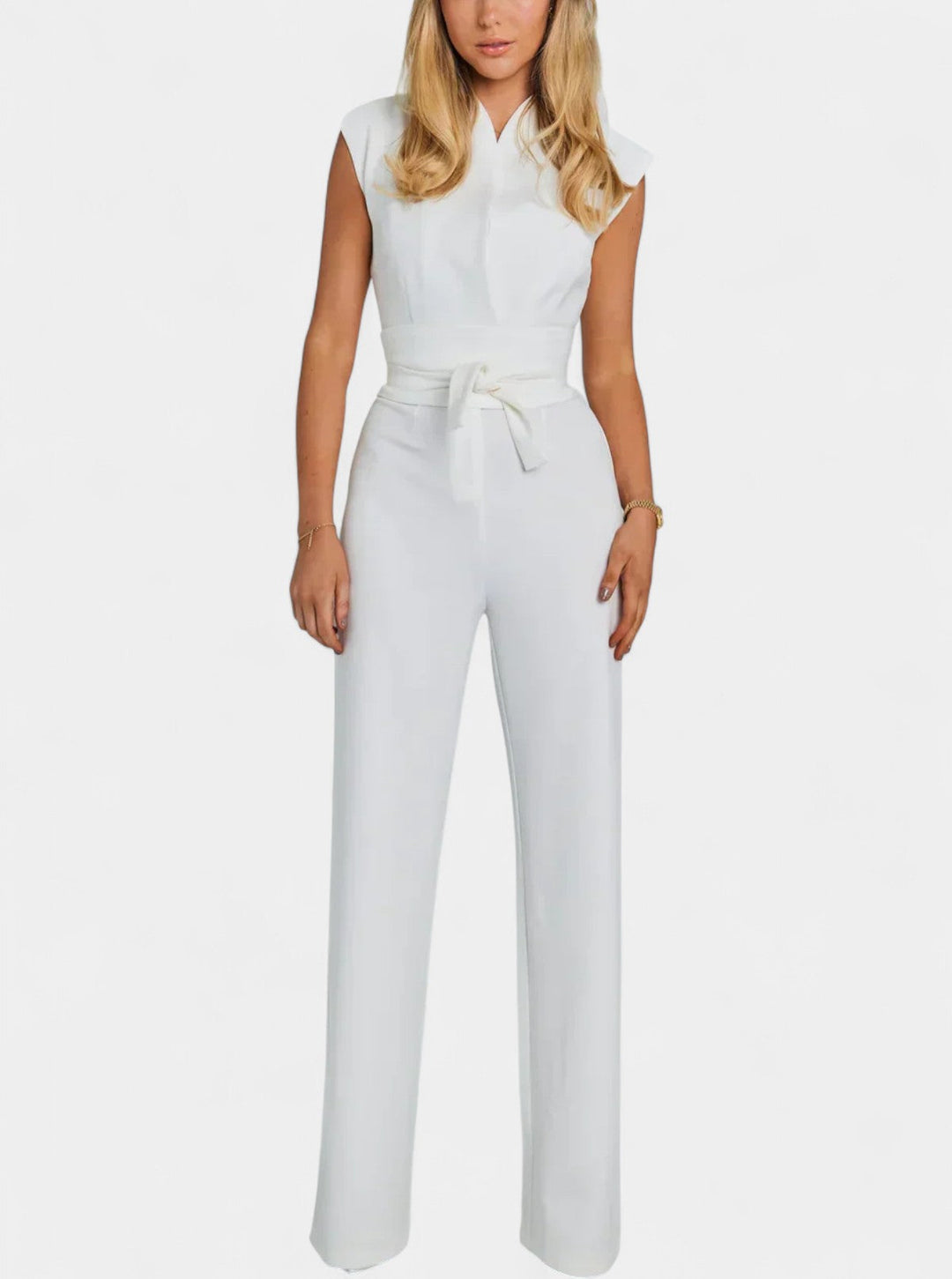High-Neck Sleeveless Jumpsuit | Flared Legs Design | Effortless Elegance for Any Occasion | Chic and Comfortable Fit