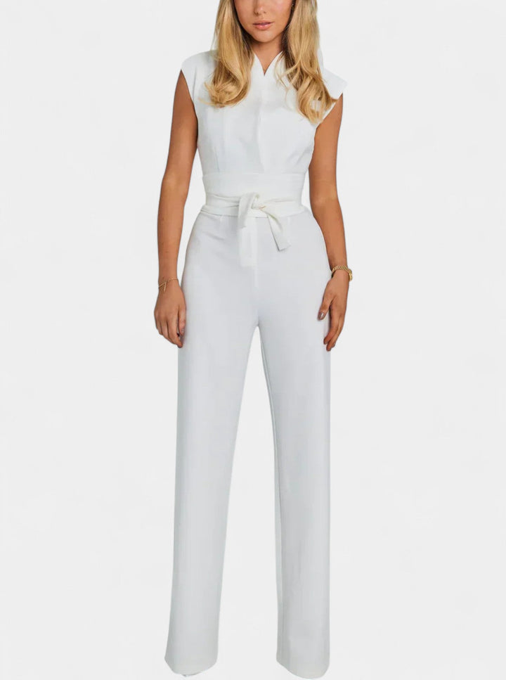 High-Neck Sleeveless Jumpsuit | Flared Legs Design | Effortless Elegance for Any Occasion | Chic and Comfortable Fit