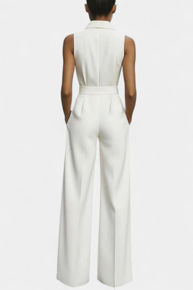 Structured Lapel Jumpsuit | Casual Elegance | Flattering Fit for All Occasions | Soft, Comfortable Fabric