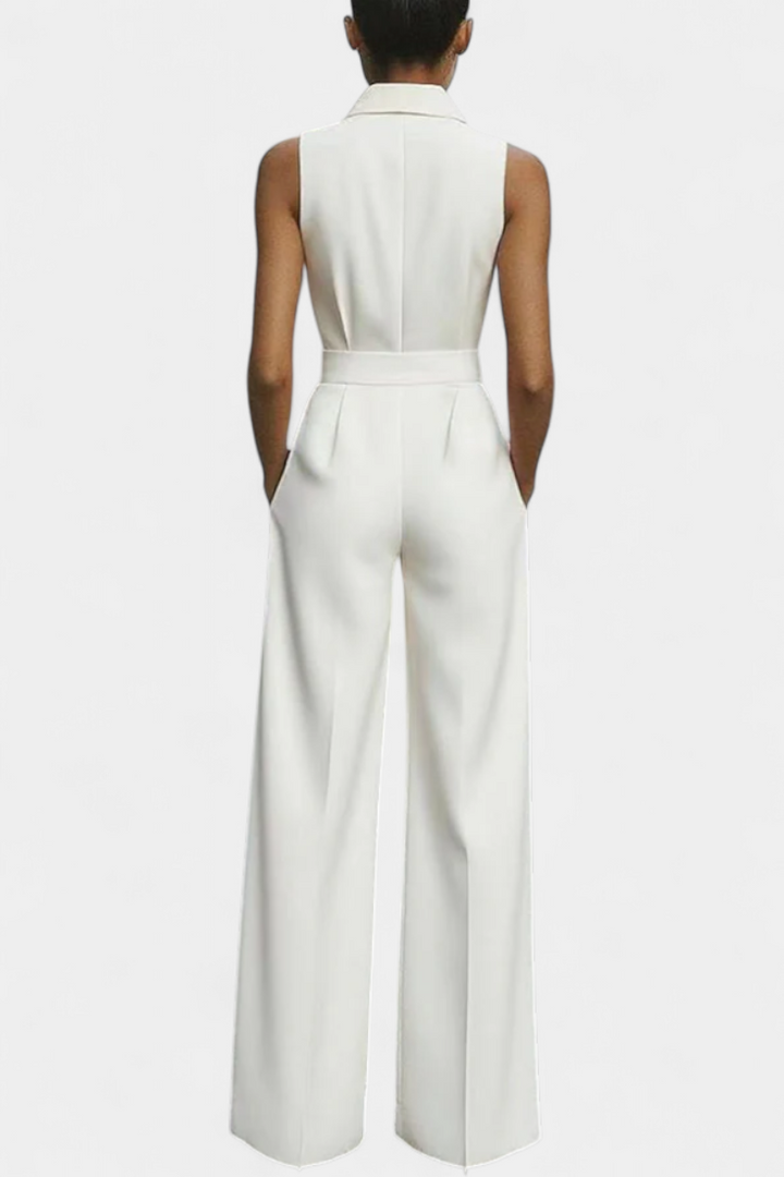 Structured Lapel Jumpsuit | Casual Elegance | Flattering Fit for All Occasions | Soft, Comfortable Fabric