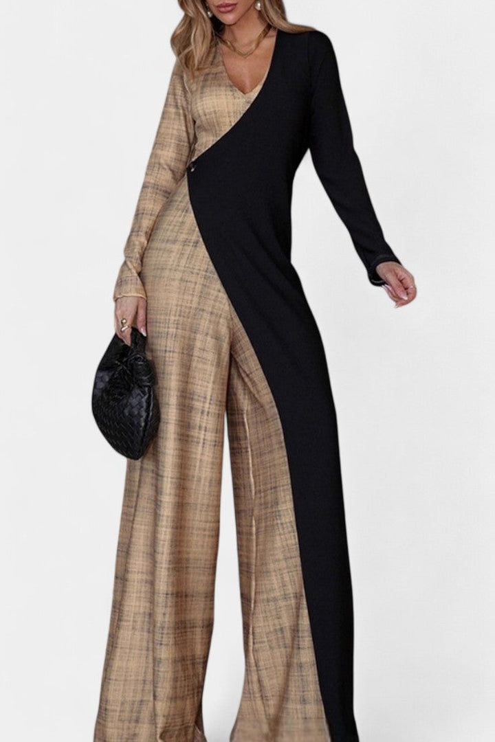 Colorblock Wide-Leg Jumpsuit | Flattering Fit | Perfect for Day or Night | Lightweight Fabric
