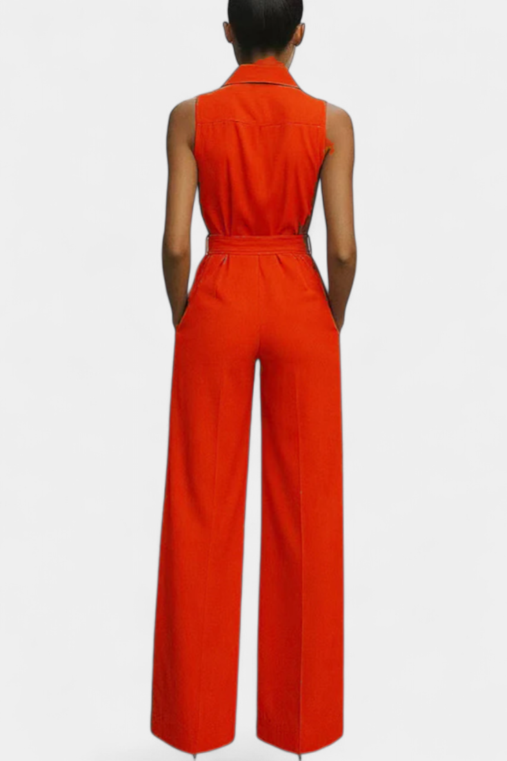 Structured Lapel Jumpsuit | Casual Elegance | Flattering Fit for All Occasions | Soft, Comfortable Fabric