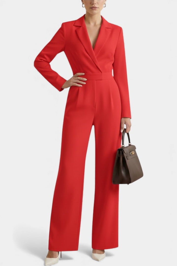 High-Waisted Jumpsuit | Long Sleeve Design | Convenient Pockets | Comfortable and Chic Style
