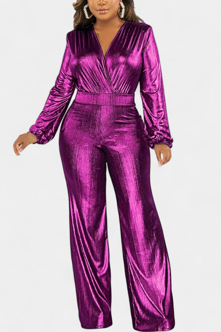 Deep V-Neck Jumpsuit | Chic Design | Perfect for Day or Night | Lightweight Fabric