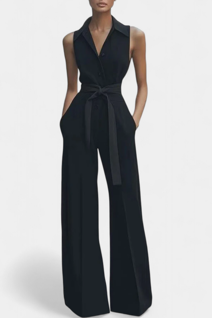 Structured Lapel Jumpsuit | Casual Elegance | Flattering Fit for All Occasions | Soft, Comfortable Fabric