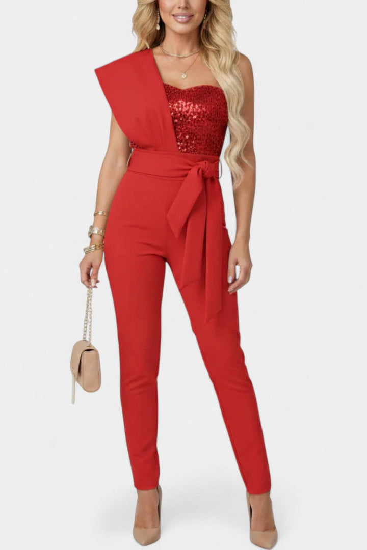 Asymmetrical Sequin Bodysuit | Eye-Catching Design | Perfect for Parties | Comfortable Fit
