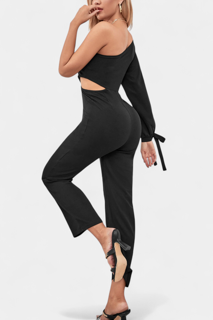 Asymmetrical Knot Detail Jumpsuit | Elegant Design | Perfect for Special Occasions | Comfortable Fit