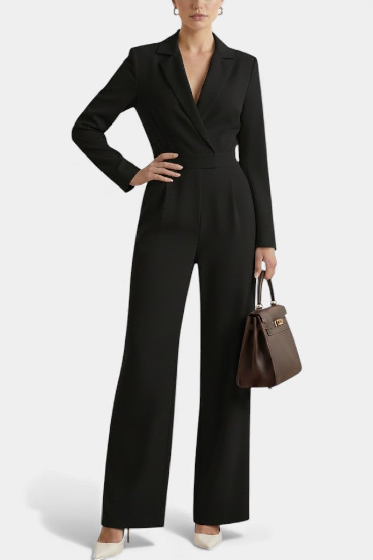 High-Waisted Jumpsuit | Long Sleeve Design | Convenient Pockets | Comfortable and Chic Style