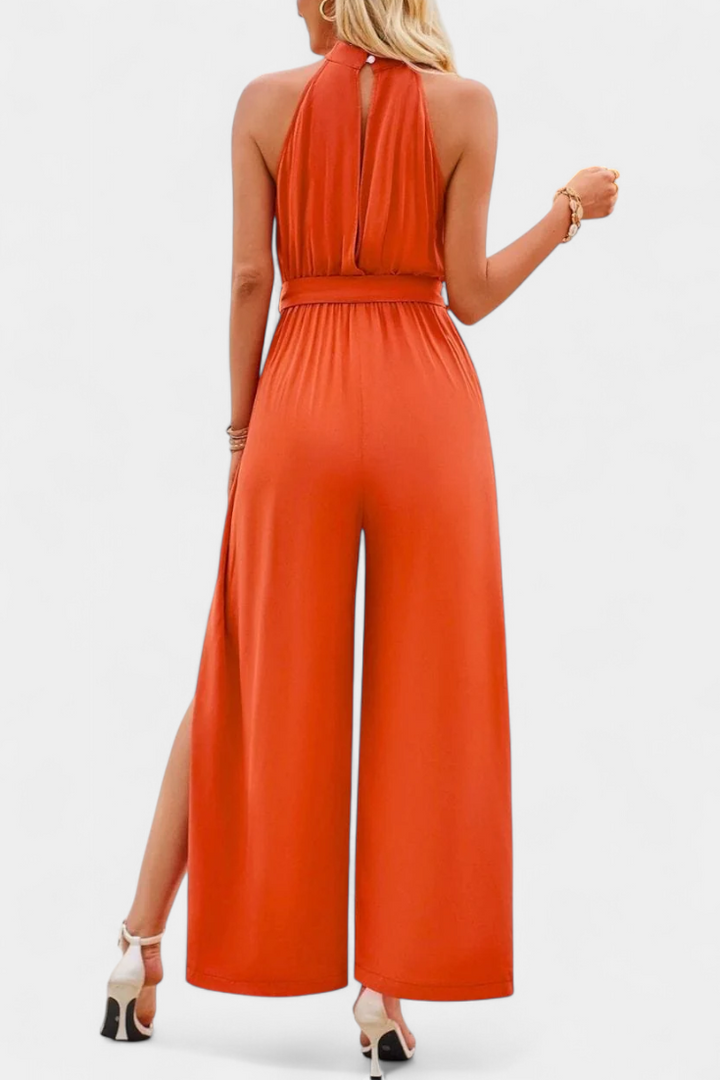 Asymmetrical One-Shoulder Jumpsuit | Elegant Bow Accent | Perfect for Parties and Events | Chic Fashion Statement