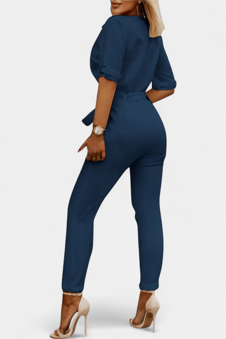 V-Neck Jumpsuit | Elegant Flowing Design | Perfect for Any Occasion | Lightweight Fabric