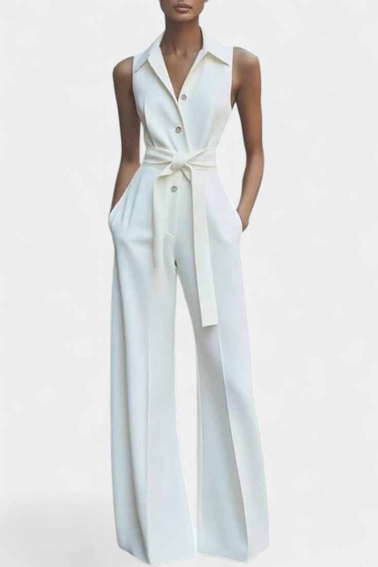 Structured Lapel Jumpsuit | Casual Elegance | Flattering Fit for All Occasions | Soft, Comfortable Fabric