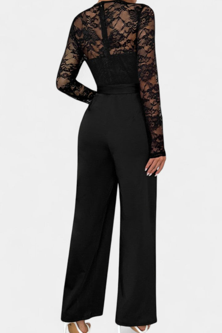 Lace Jumpsuit | Adjustable Tied Waist | Elegant Design for Any Occasion | Chic Fashion Statement