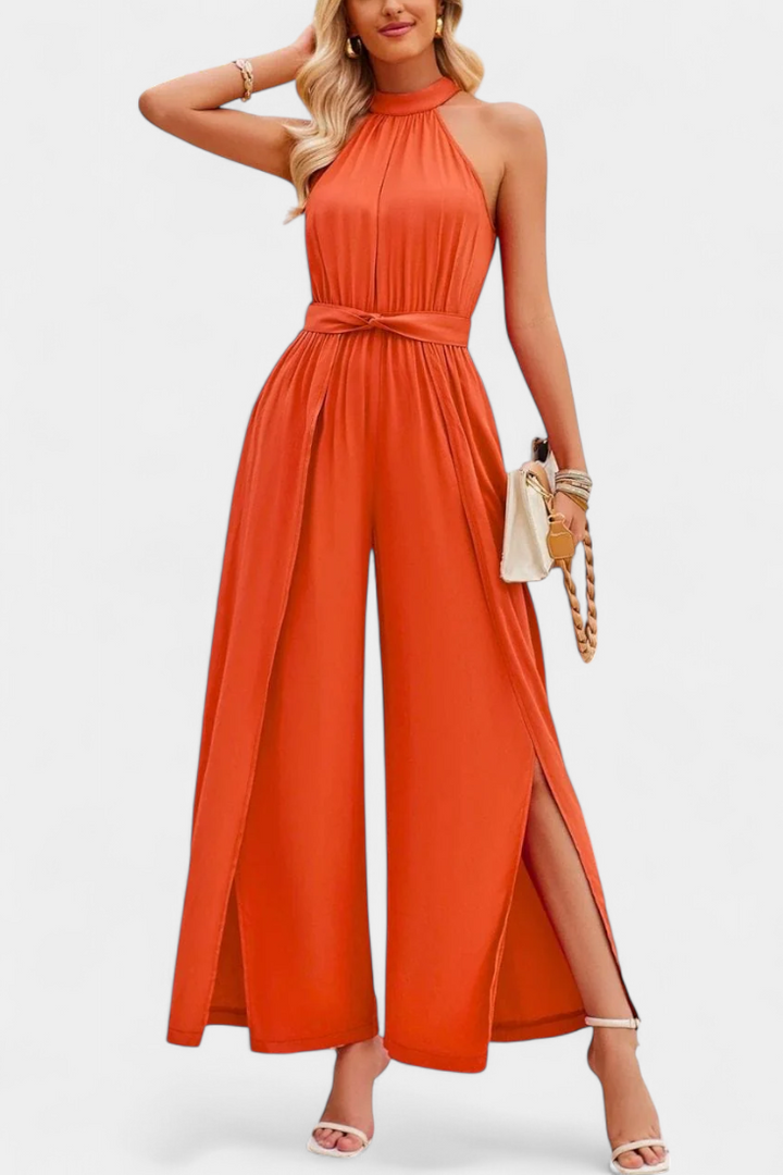 Asymmetrical One-Shoulder Jumpsuit | Elegant Bow Accent | Perfect for Parties and Events | Chic Fashion Statement