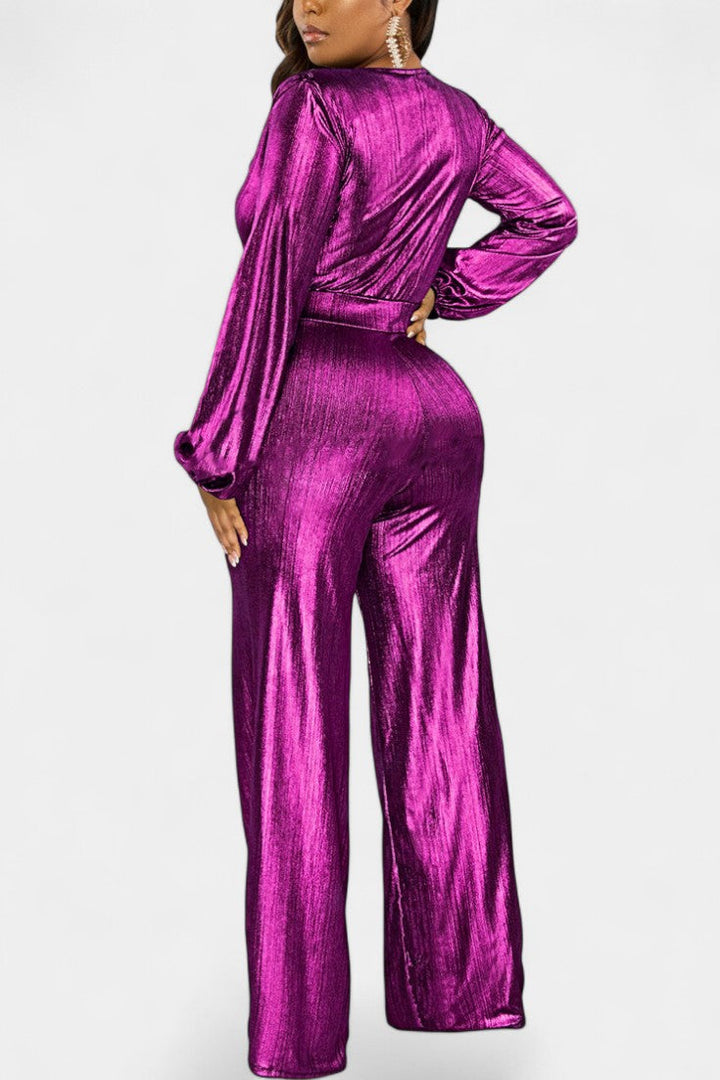 Deep V-Neck Jumpsuit | Chic Design | Perfect for Day or Night | Lightweight Fabric