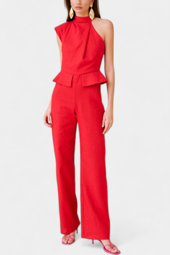 Asymmetrical Jumpsuit | Lightweight Linen-Cotton Blend | Effortless Style for Every Occasion