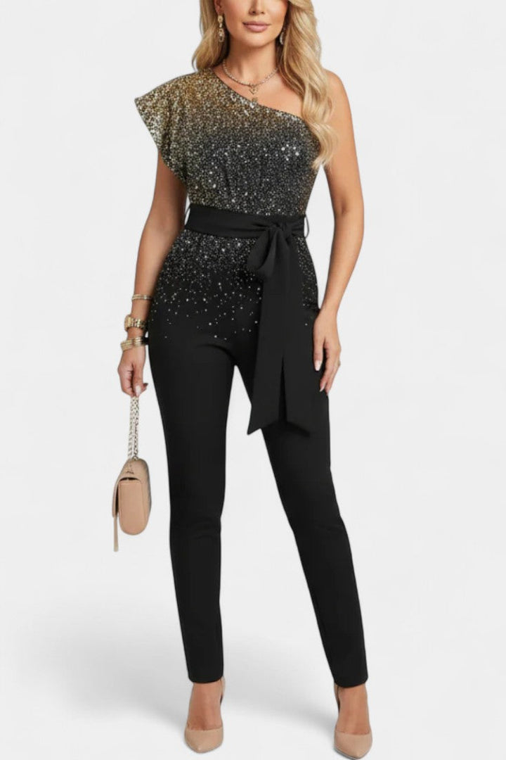 Asymmetrical Sequin Bodysuit | Eye-Catching Design | Perfect for Parties | Comfortable Fit