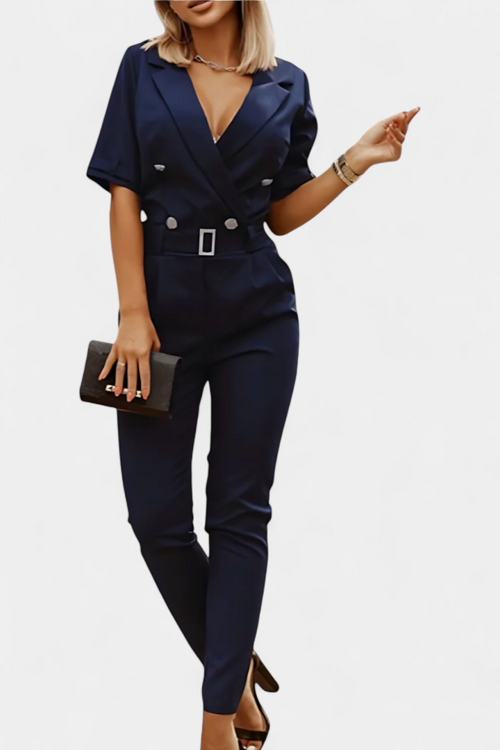 V-Neck Jumpsuit | Elegant Flowing Design | Perfect for Any Occasion | Lightweight Fabric