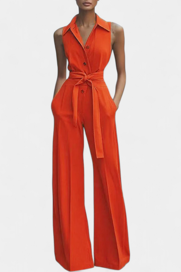 Structured Lapel Jumpsuit | Casual Elegance | Flattering Fit for All Occasions | Soft, Comfortable Fabric